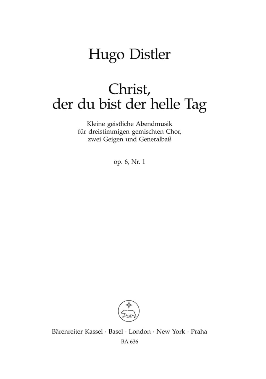 Christ, der du bist der helle Tag, No. 1, Op. 6 Mixed Choir scores gallery preview page 1