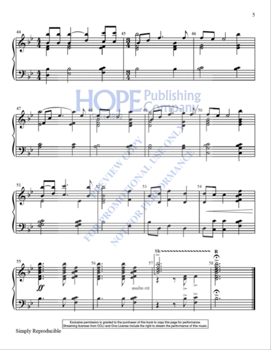 Simply Reproducible Hymns Handbell Choir scores gallery preview page 8