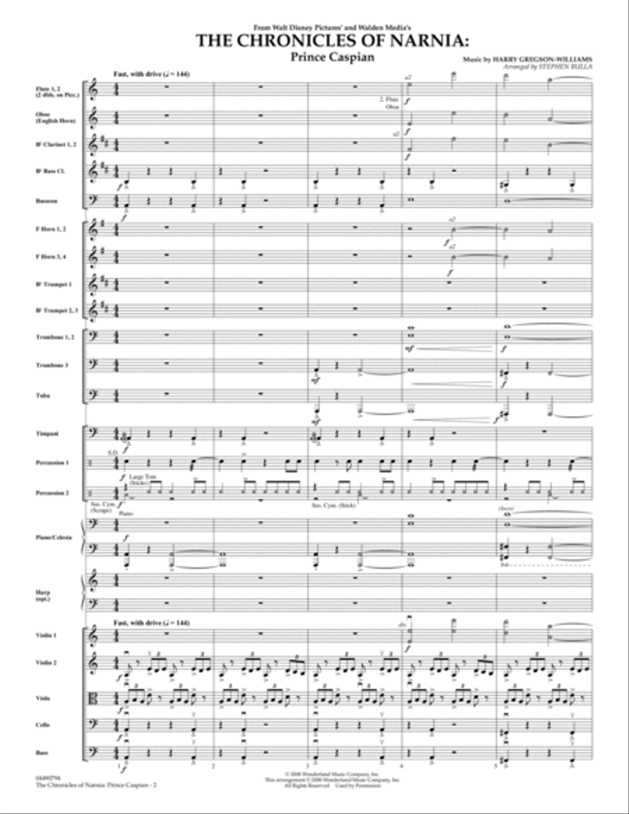 The Chronicles of Narnia: Prince Caspian - Full Score Score scores gallery preview page 2