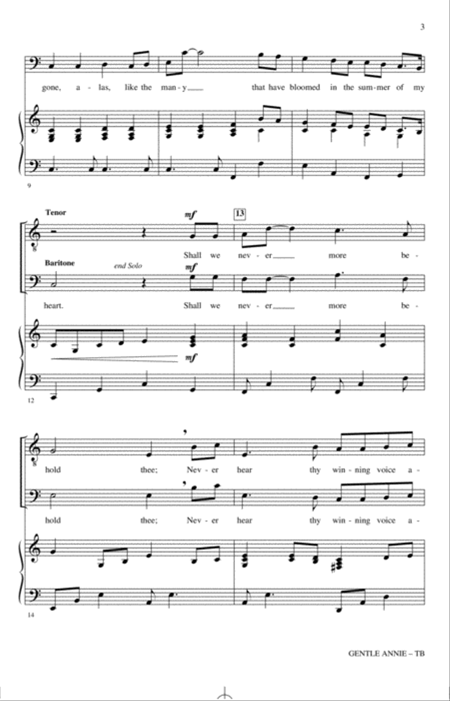 Gentle Annie (arr. Andrew Parr) TB scores gallery preview page 2