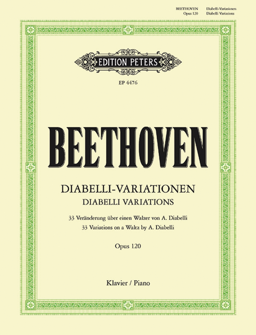 Diabelli Variations Op. 120 for Piano by Ludwig van Beethoven Piano - Sheet Music