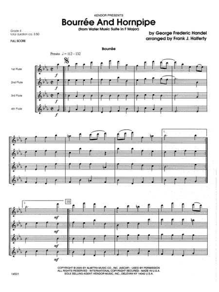 Bourree And Hornpipe (from Water Music Suite In F Major) - Full Score