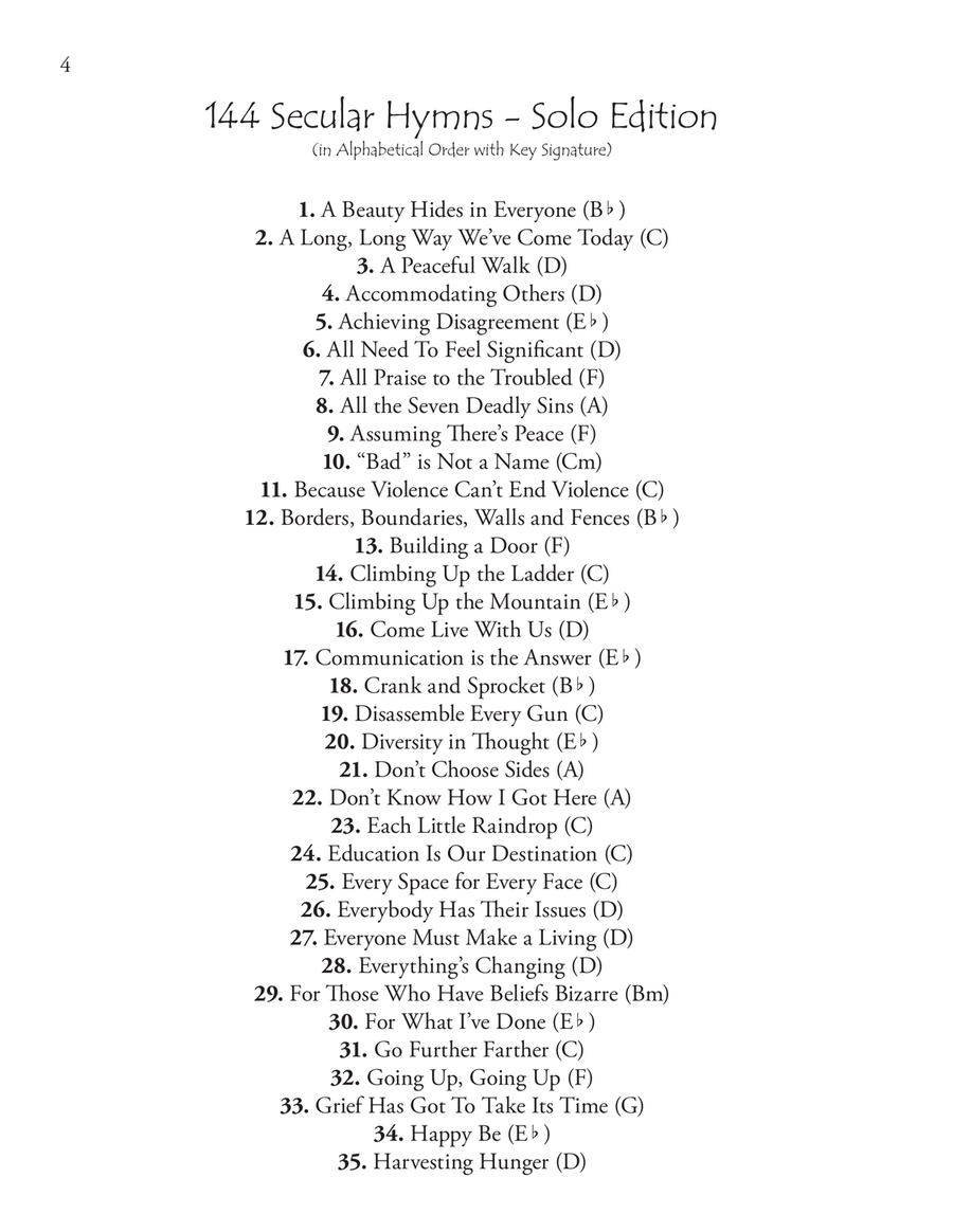 Secular Hymnal - Solo Edition Unison Choir scores gallery preview page 4