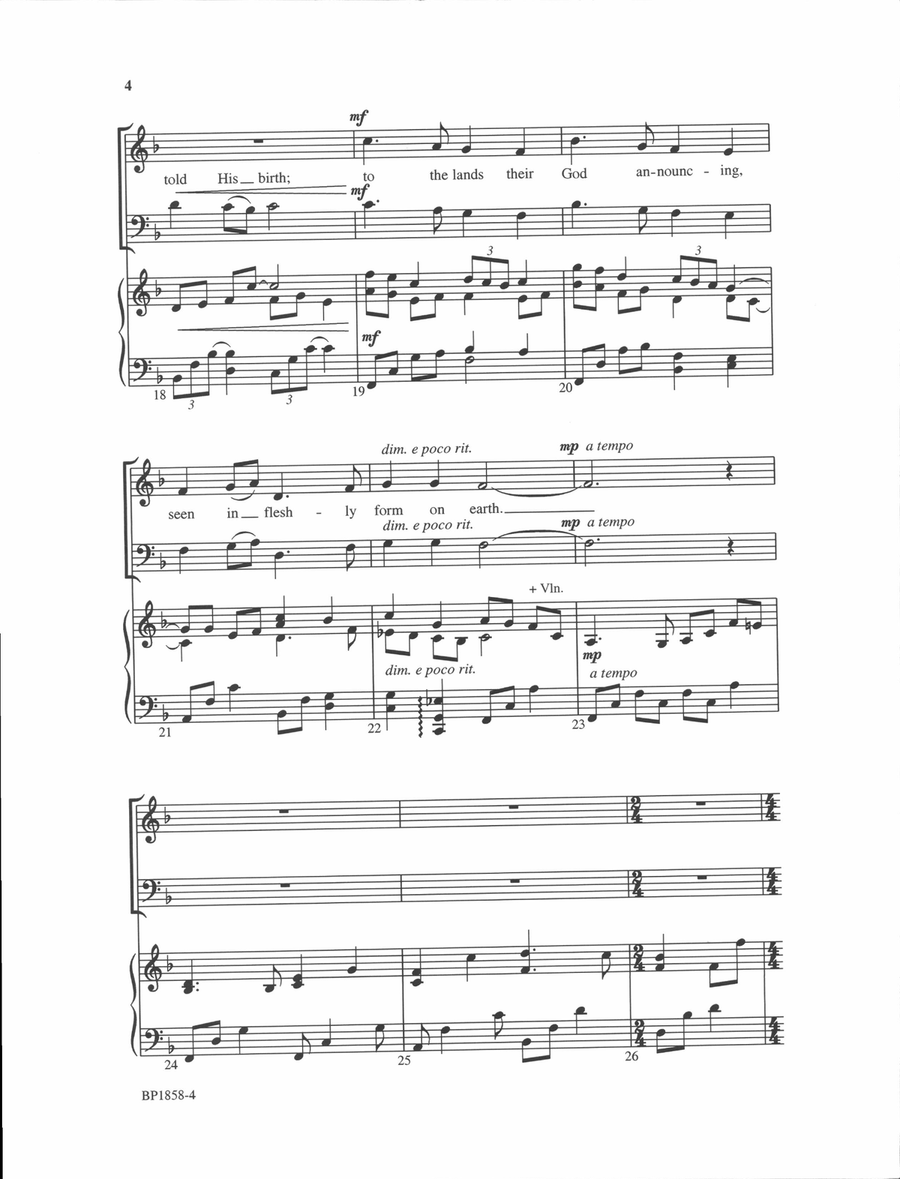 Bethlehem, of Noblest Cities 4-Part scores gallery preview page 4