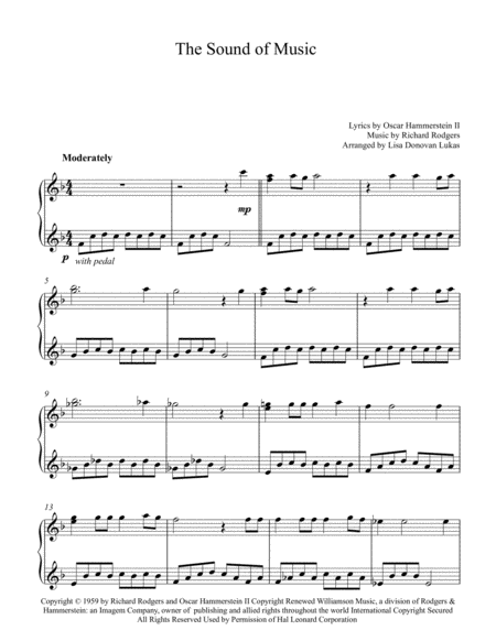The Sound Of Music - for Late Intermediate Piano image number null