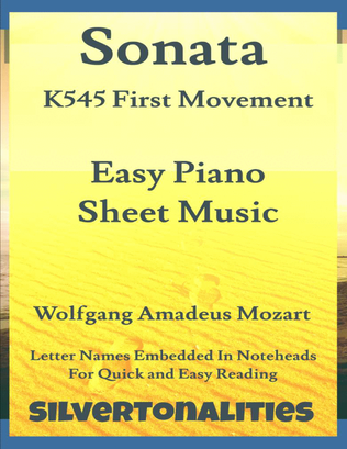 Book cover for Sonata in C Major K545 First Movement Easy Piano Sheet Music