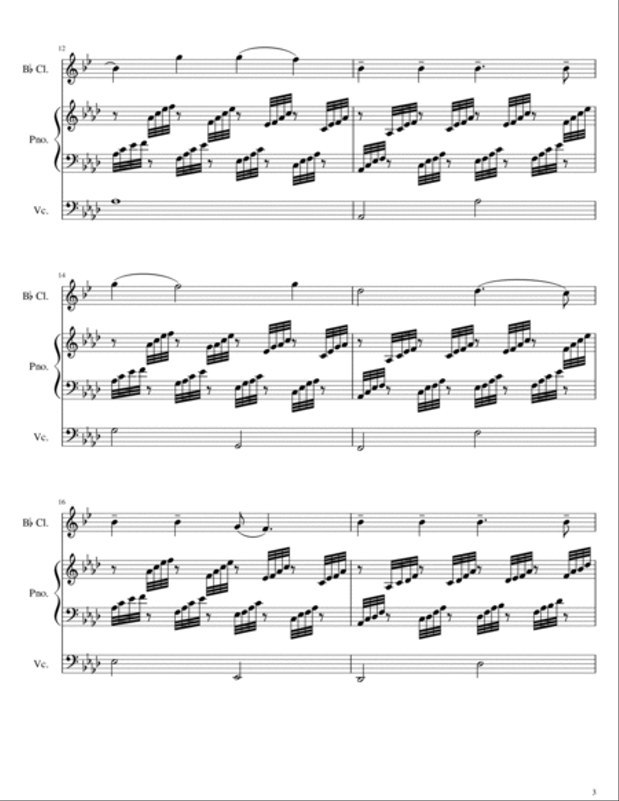 Crossing Jordan: Three Spirituals for clarinet, piano and cello B-Flat Clarinet scores gallery preview page 5