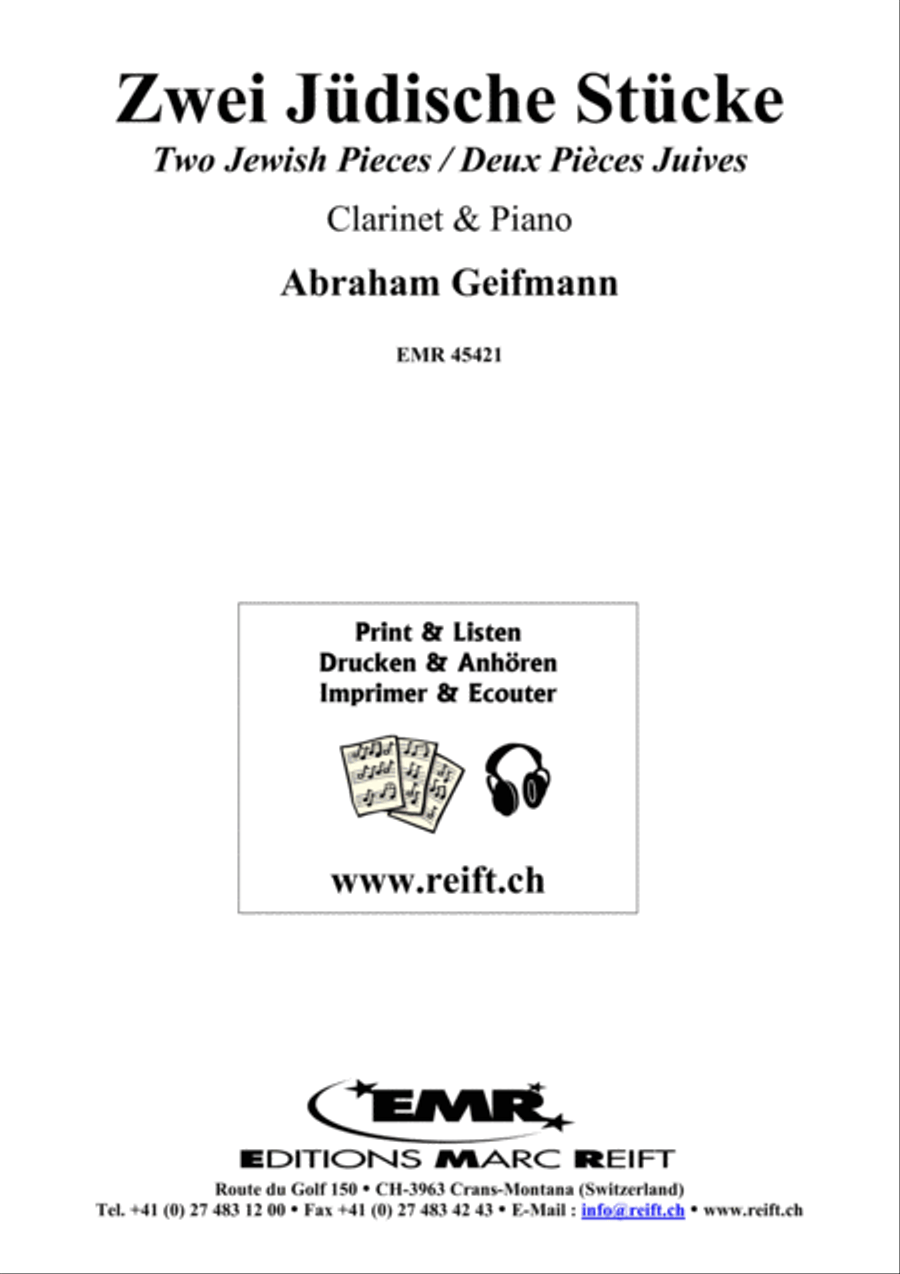 Zwei Judische Stucke Clarinet Solo scores gallery preview page 1