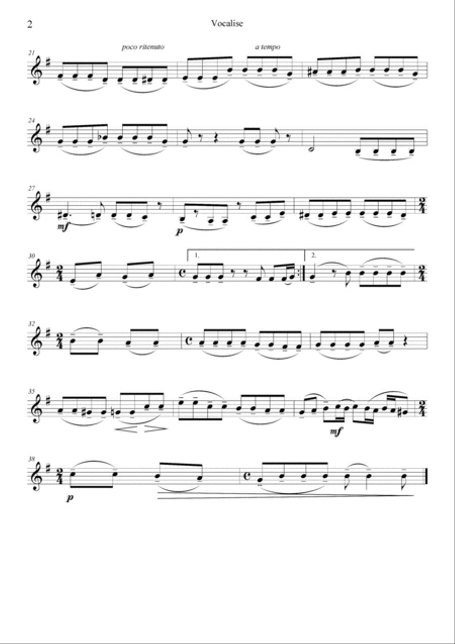 Vocalise, Op. 34 No. 14 Set of Parts scores gallery preview page 6