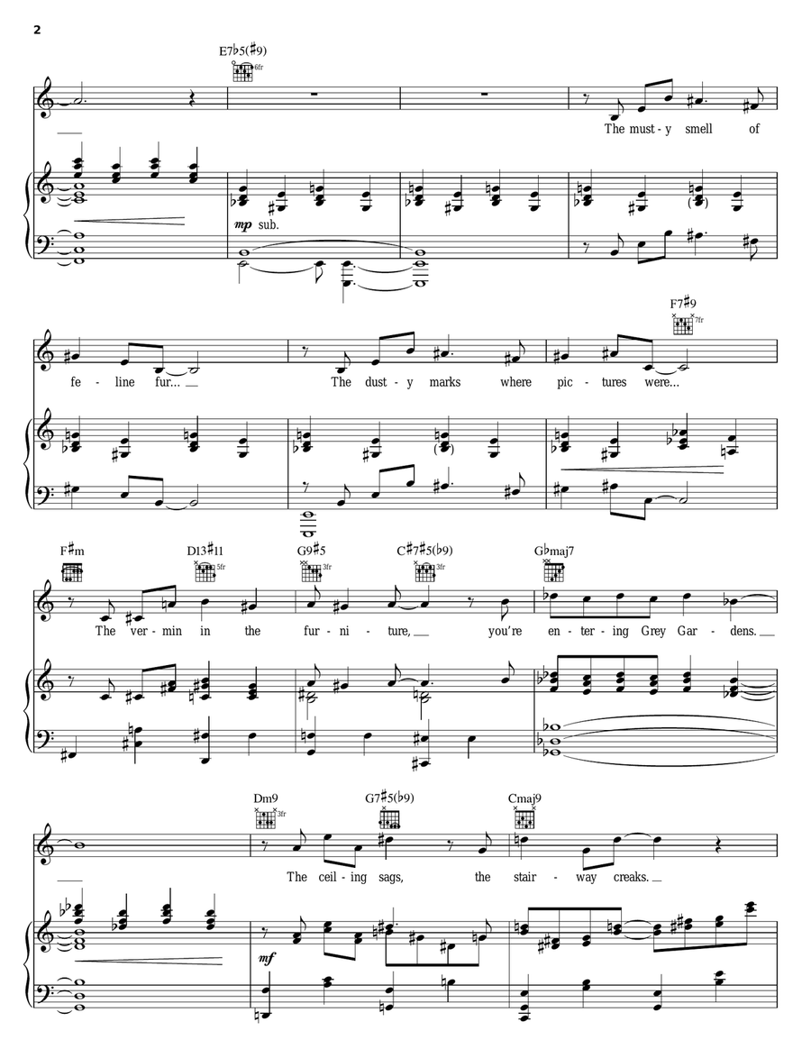 Entering Grey Gardens Entering Grey Gardens Piano, Vocal, Guitar scores gallery preview page 2
