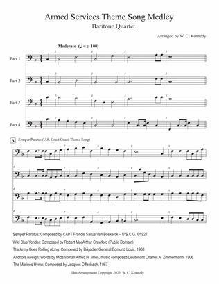 Book cover for U.S. Armed Forces Theme Song Medley (Baritone or Trombone quartet)
