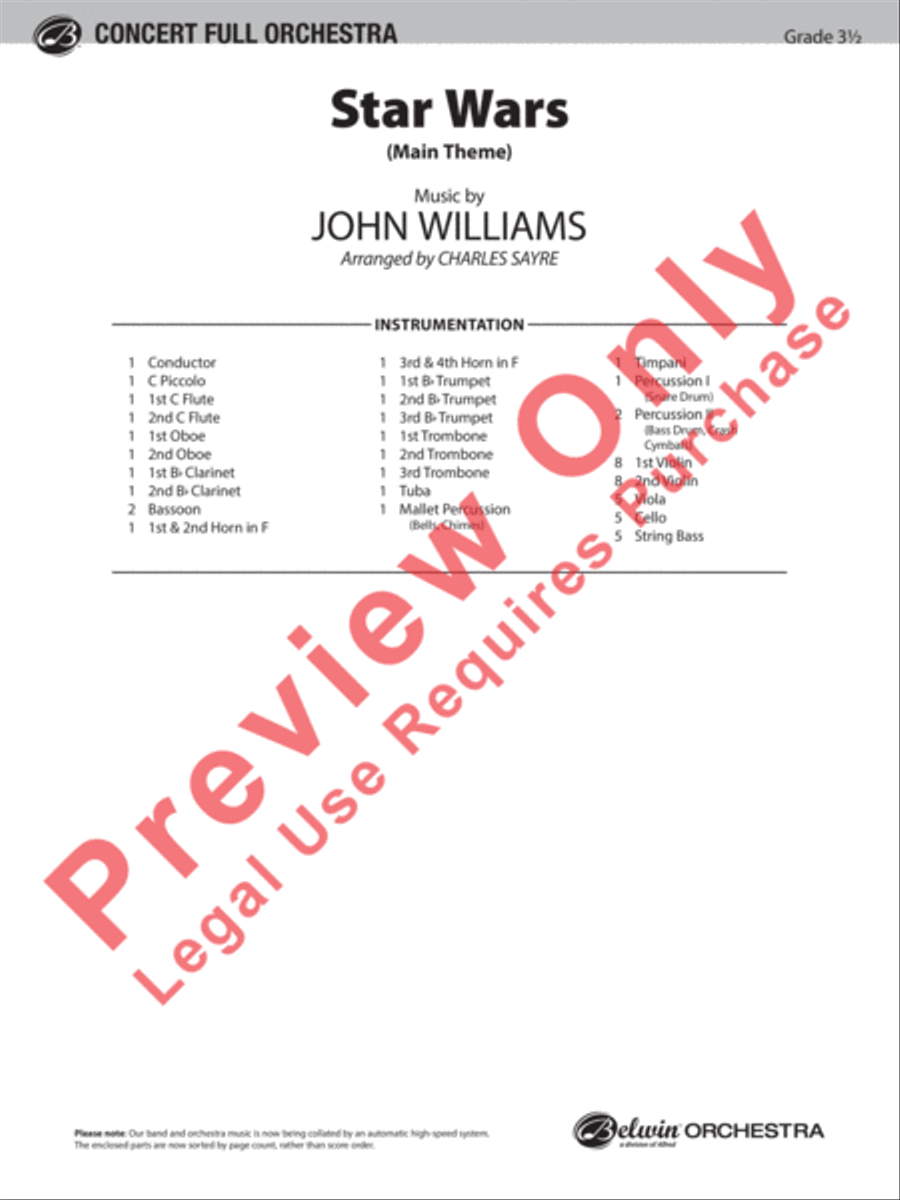 Star Wars (Main Theme) Star Wars (Main Theme) Full Orchestra scores gallery preview page 2
