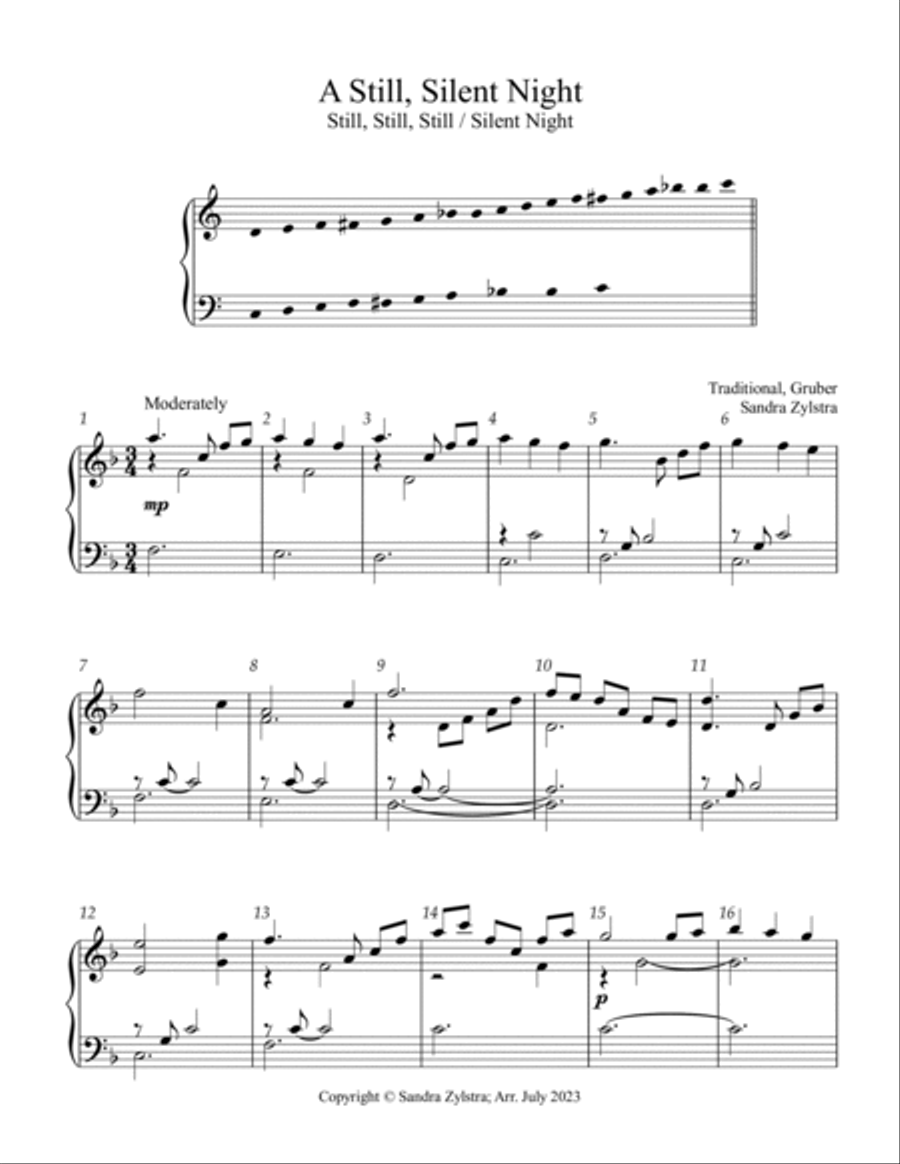 A Still, Silent Night (3 octave handbells) 3-Octaves scores gallery preview page 2