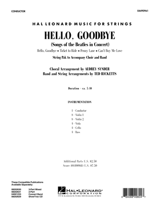 Hello, Goodbye (Songs Of The Beatles In Concert) - Conductor Score (Full Score)