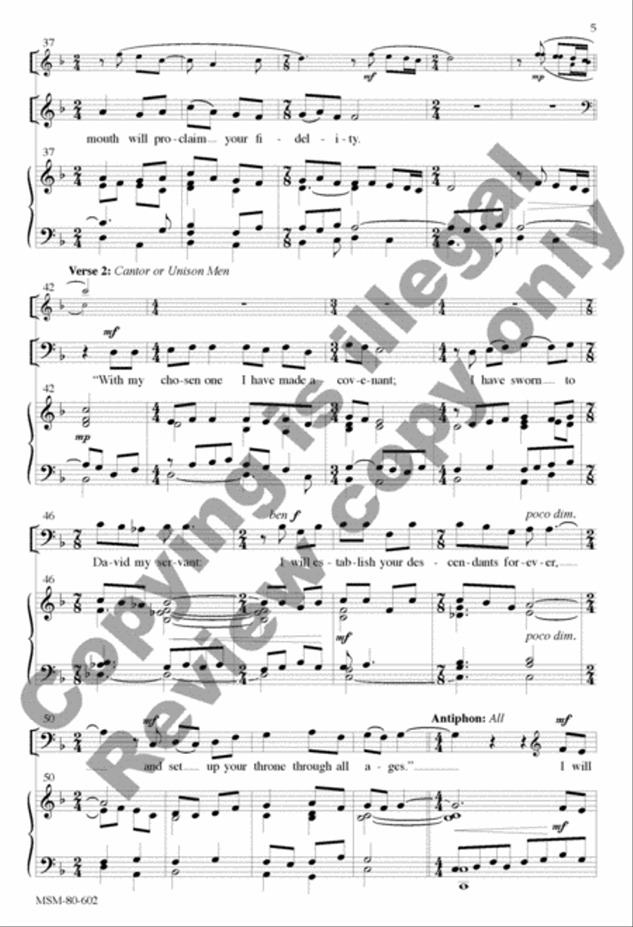 I Will Sing Forever of Your Mercies, O Lord: Communion Antiphon for Chrism Mass 4-Part scores gallery preview page 16
