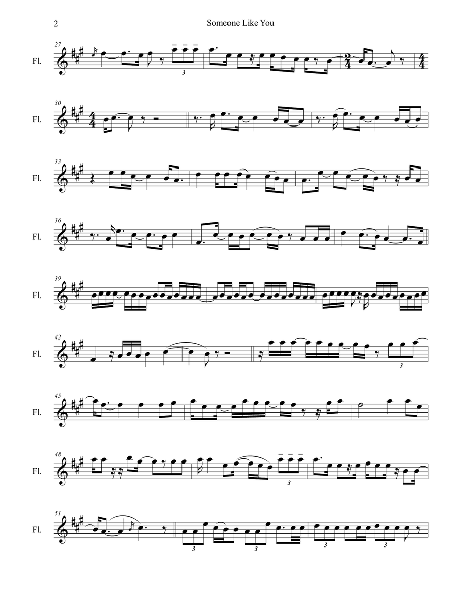 Someone Like You Flute Solo scores gallery preview page 2