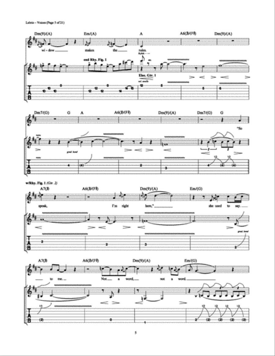 Voices Electric Guitar scores gallery preview page 5