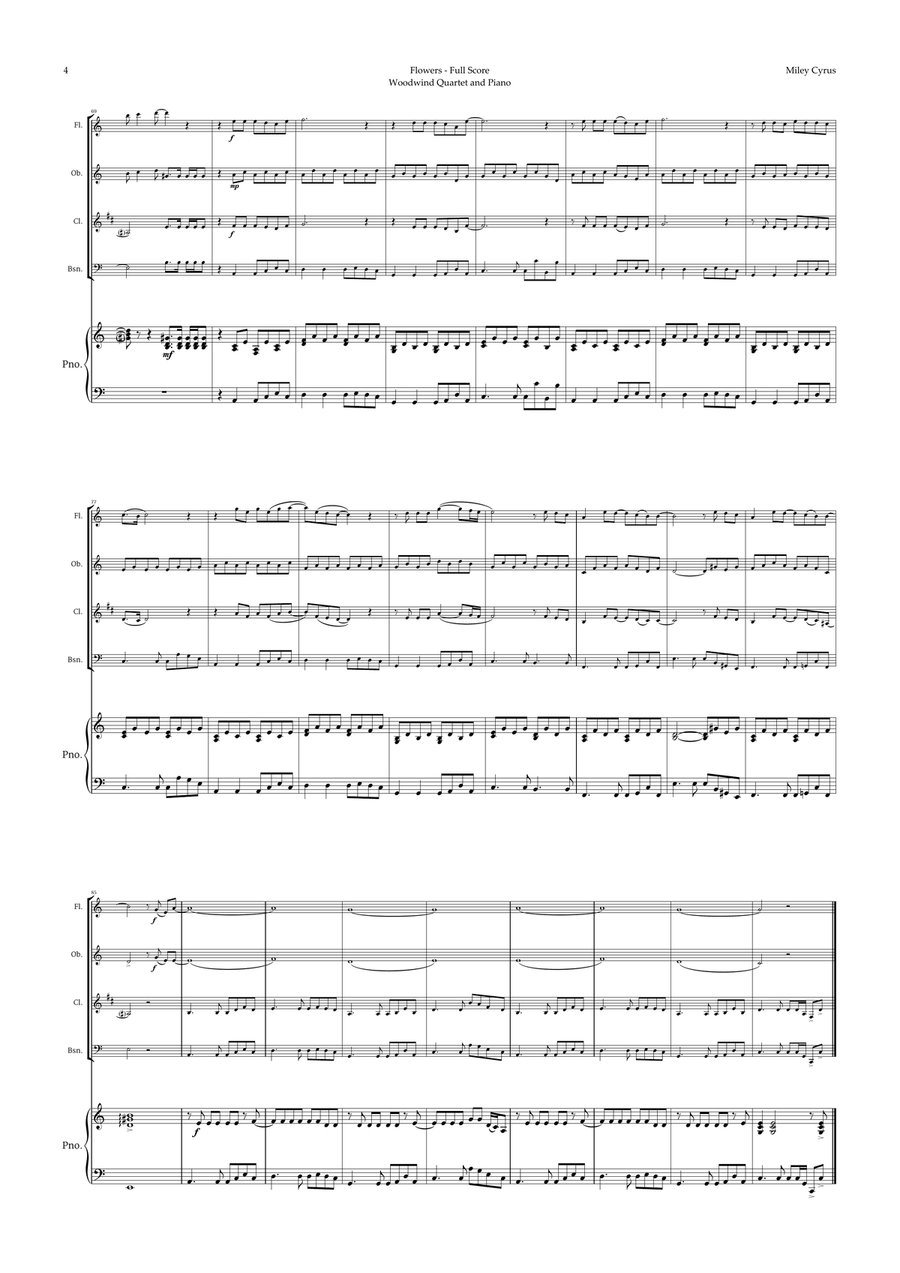 Flowers Woodwind Quartet scores gallery preview page 4