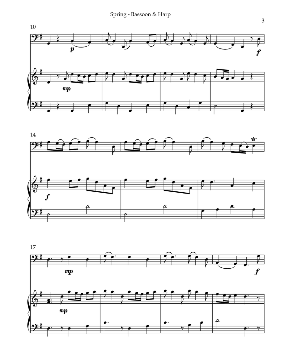 Spring (La Primavera), Duet for Bassoon & Harp