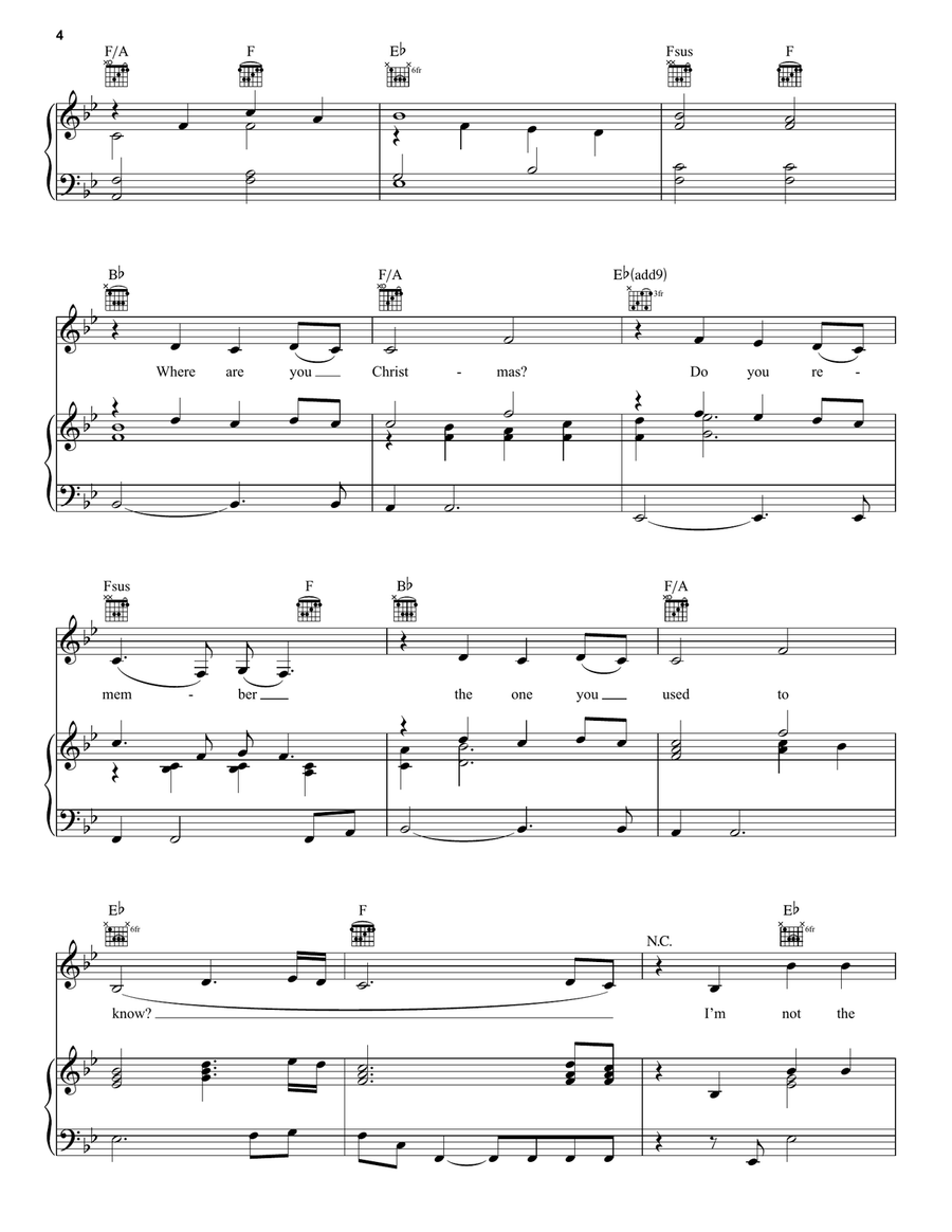 Where Are You Christmas? (from How the Grinch Stole Christmas) A Cappella scores gallery preview page 4
