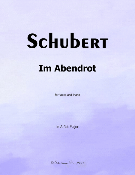 Im Abendrot, by Schubert, in A flat Major image number null