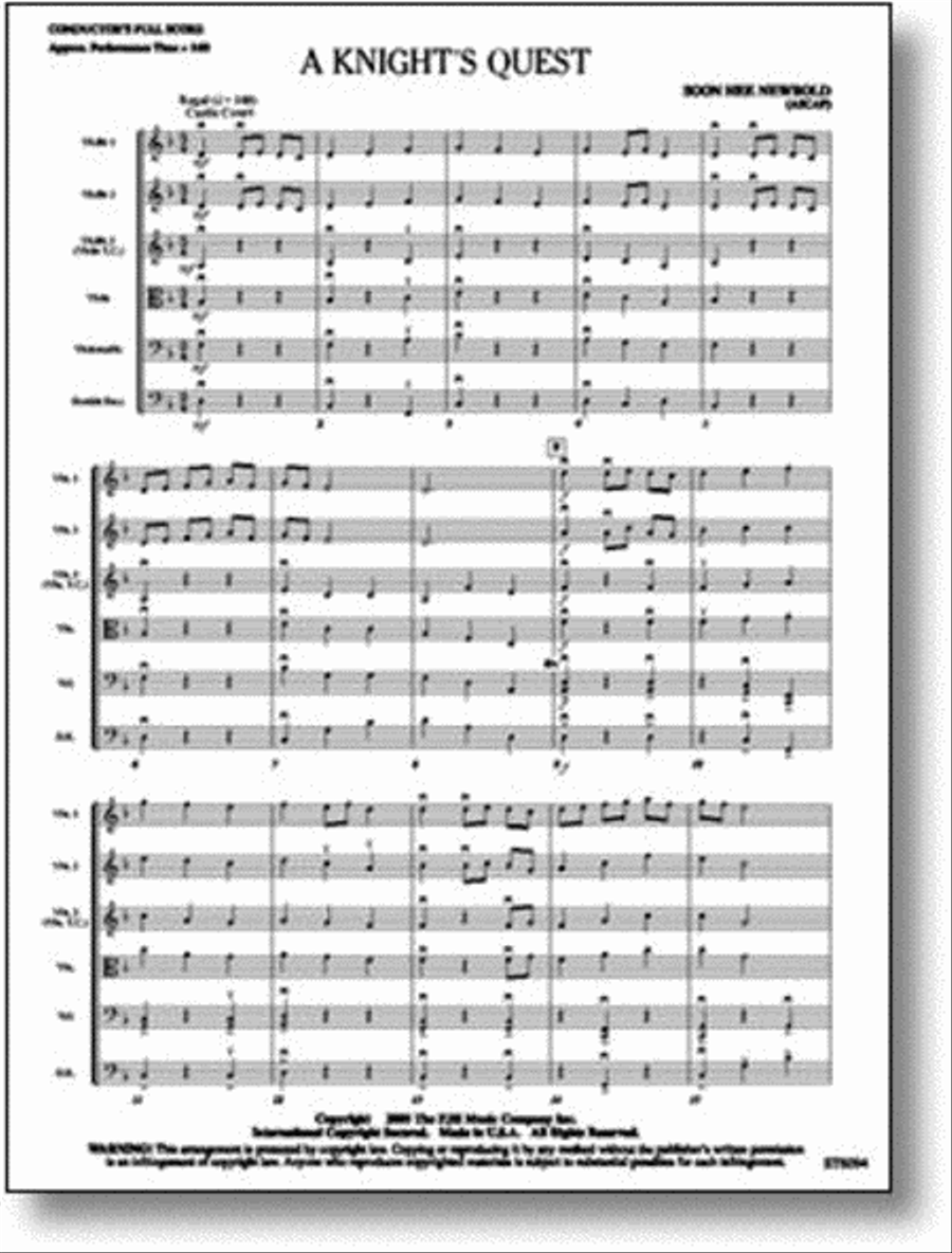 A Knight's Quest A Knight's Quest String Orchestra scores gallery preview page 1