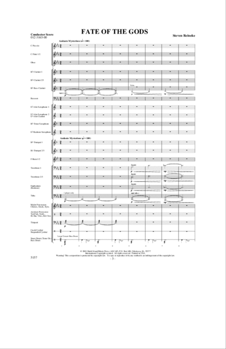 Fate of the Gods Fate of the Gods Concert Band scores gallery preview page 2