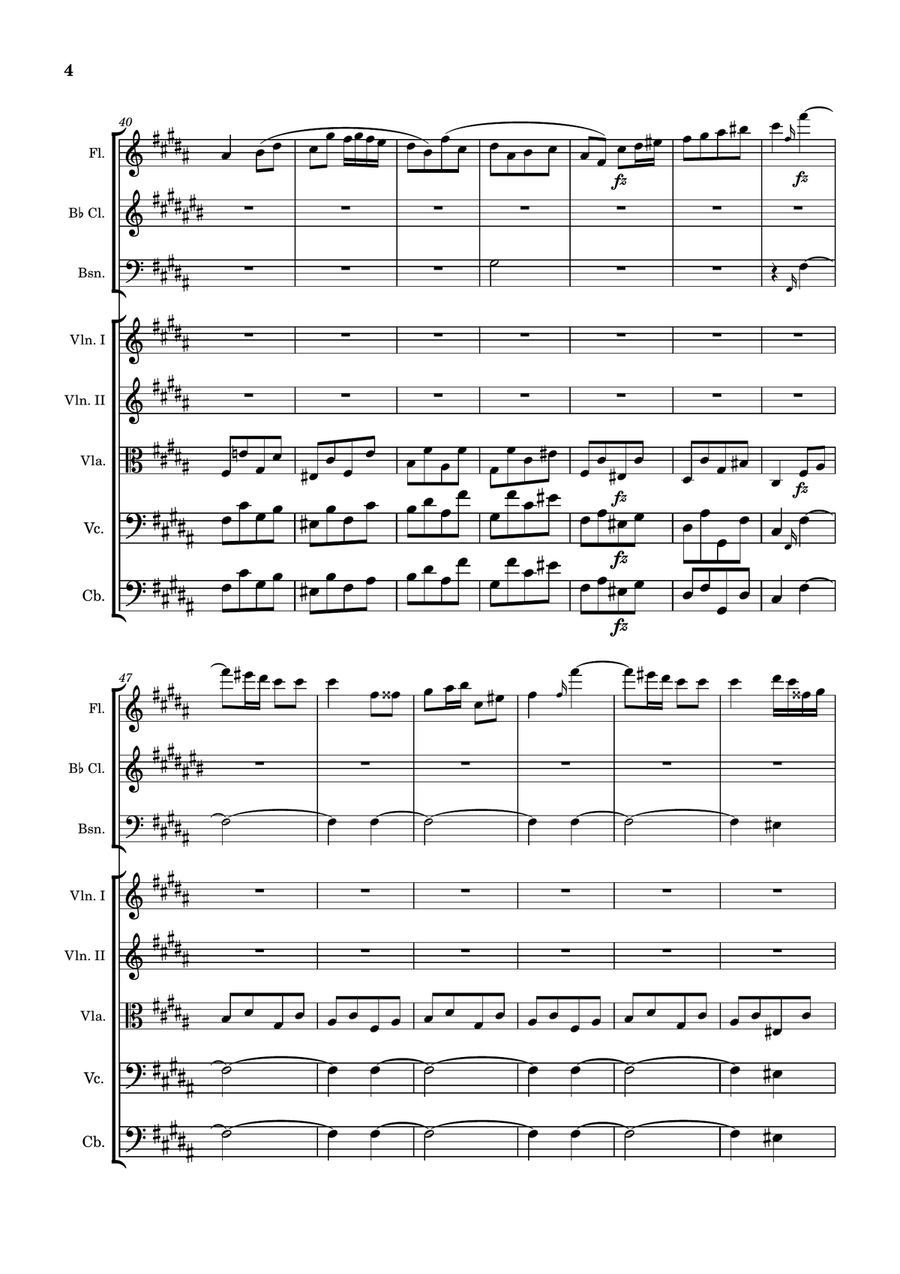 John Field, sonata IV movement II orchestrated by Scott Fields Davis Chamber Orchestra scores gallery preview page 4