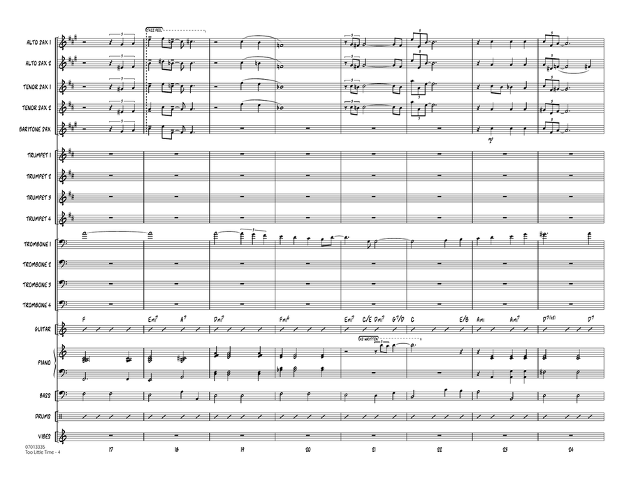Too Little Time (arr. Sammy Nestico) - Conductor Score (Full Score) - Conductor Score (Full Score) Jazz Ensemble scores gallery preview page 4