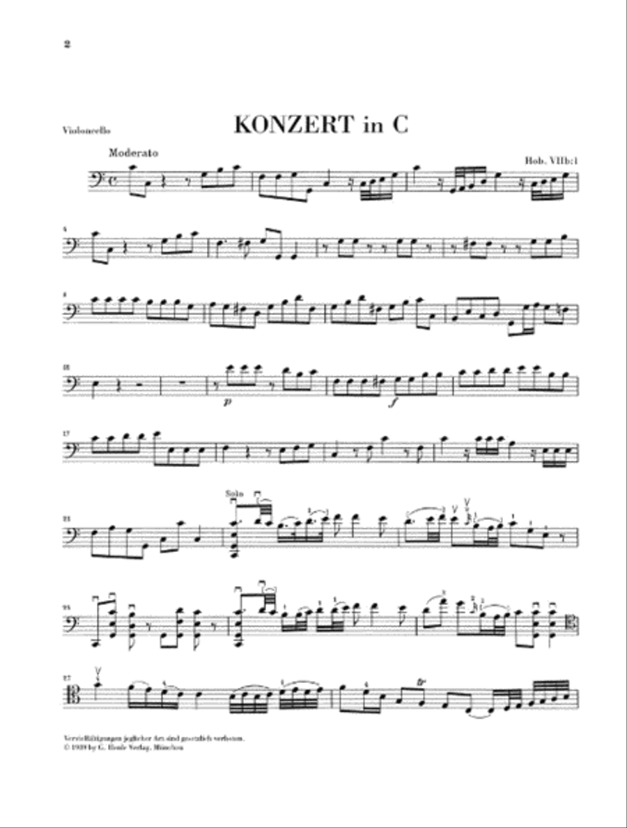Concerto for Violoncello and Orchestra C major Hob. VIIb: 1