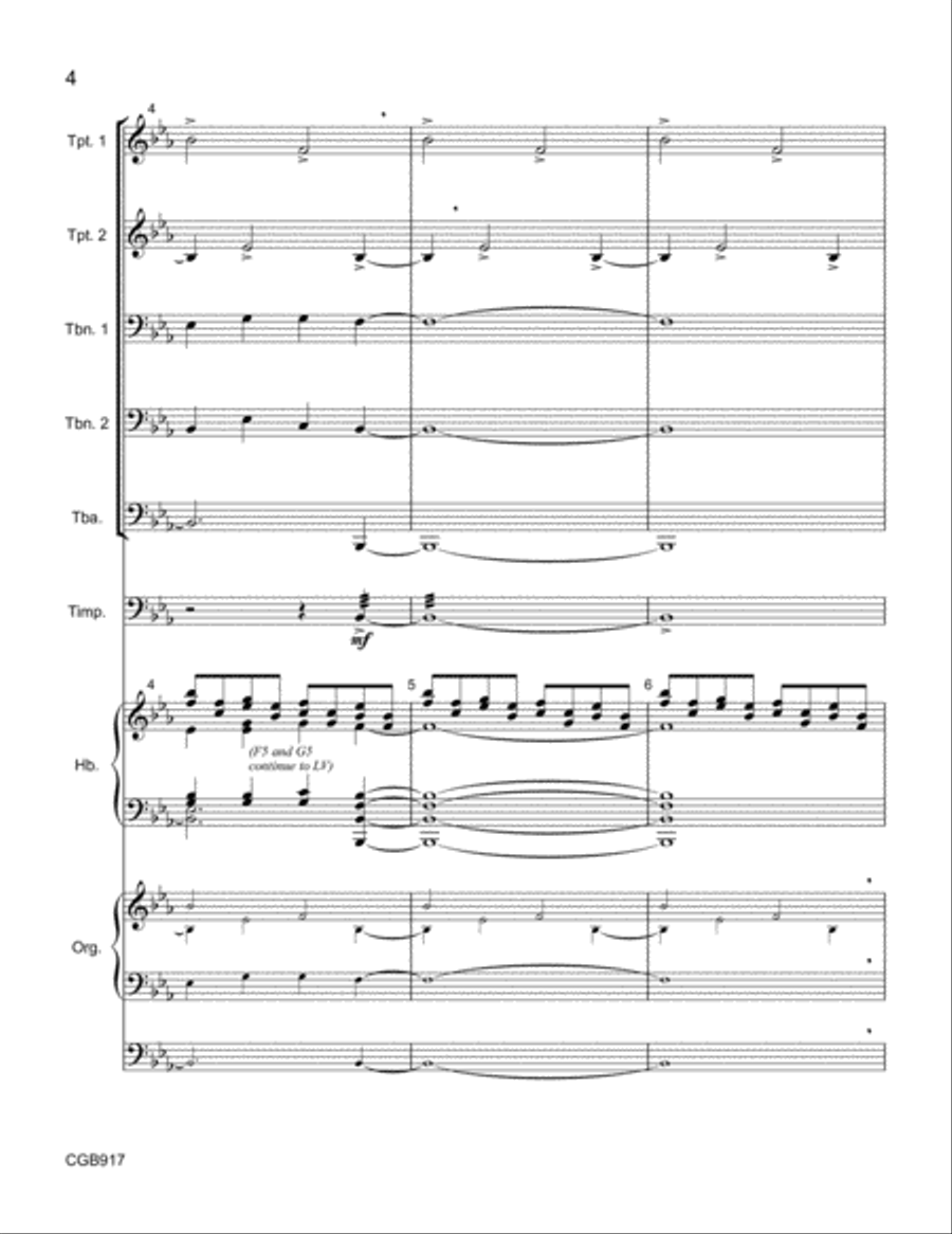 Hark! the Herald Angels Sing Full Score Handbell Choir scores gallery preview page 3