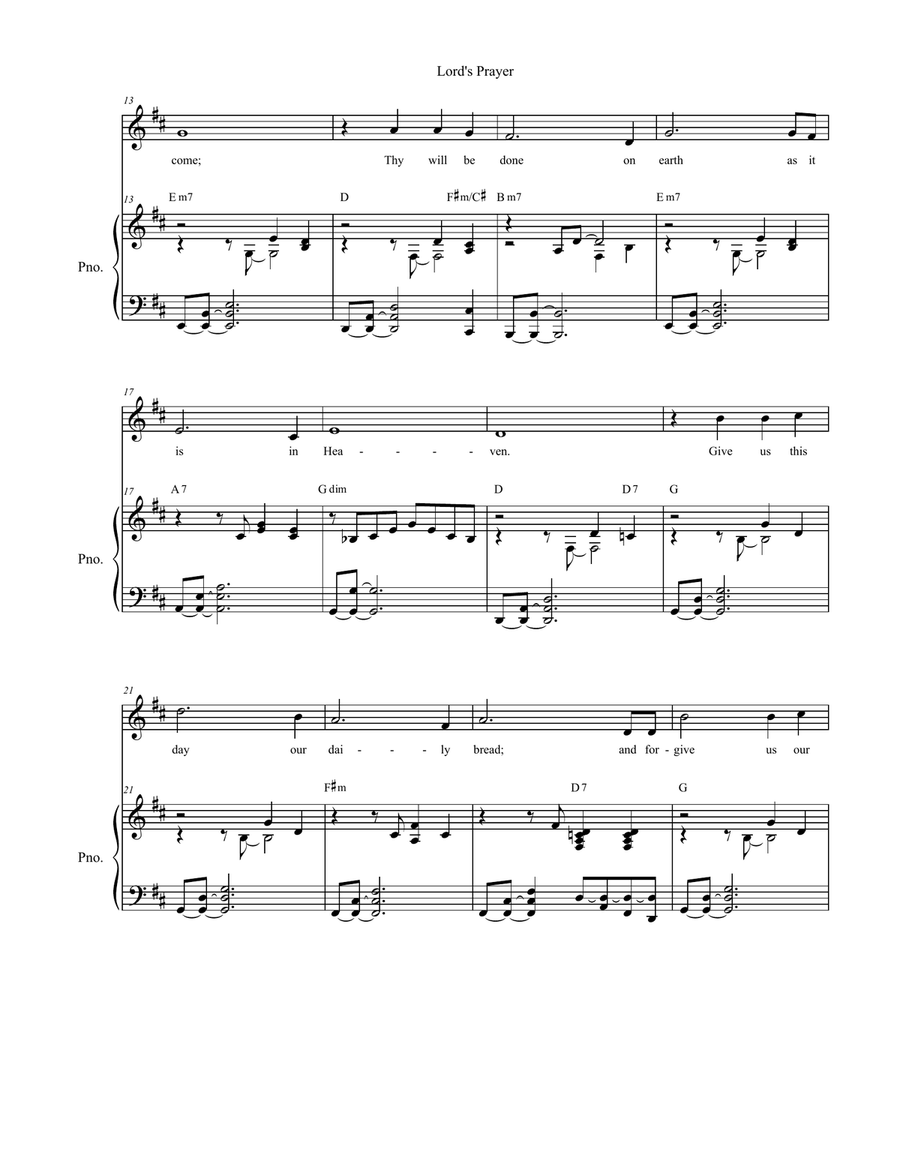 The Lord's Prayer (for High/Medium Voice) High Voice scores gallery preview page 3