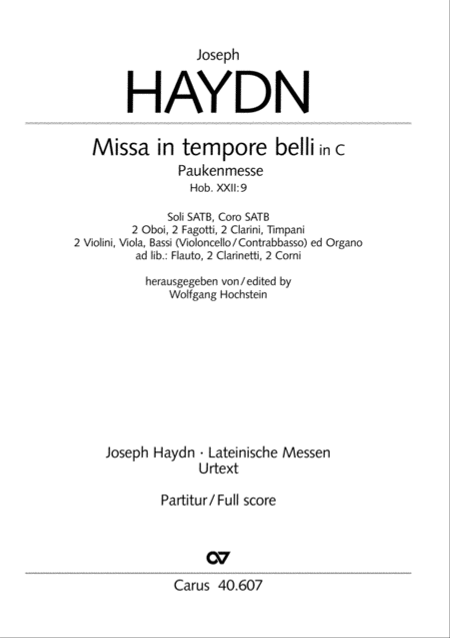 Mass in time of war (Missa in tempore belli) 4-Part scores gallery preview page 2