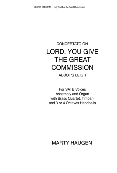 Lord, You Give the Great Commission - Instrument edition