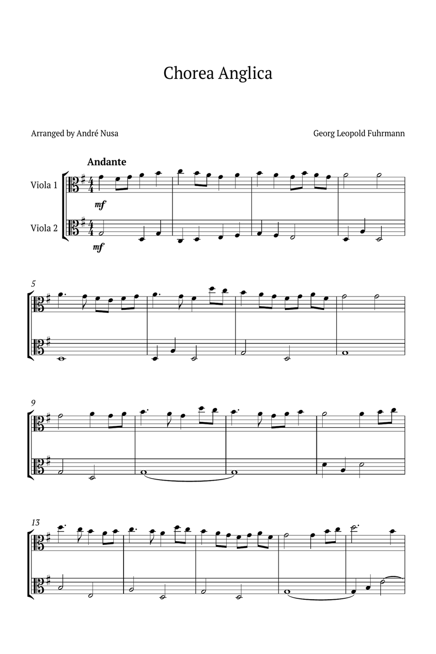 Chorea Anglica String Duet scores gallery preview page 1