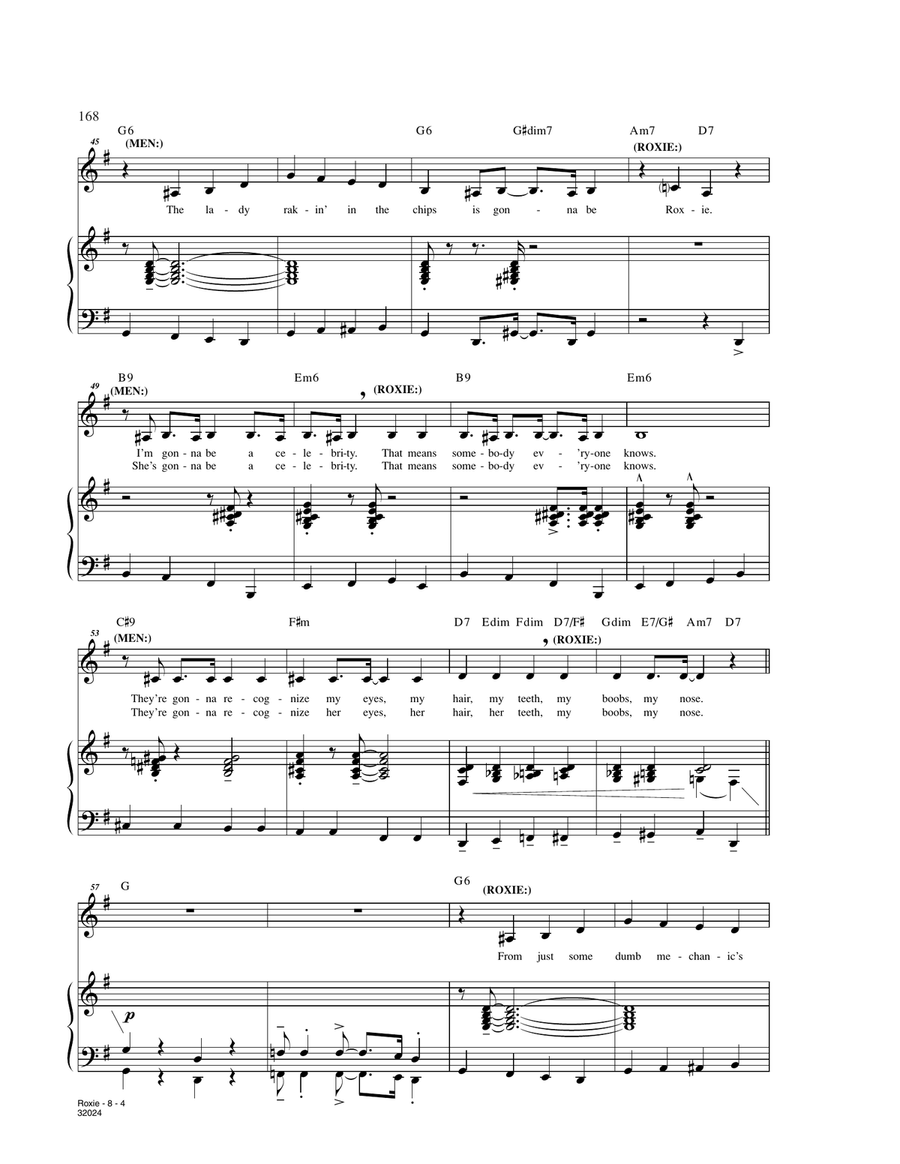 Roxie (from Chicago) Voice scores gallery preview page 4