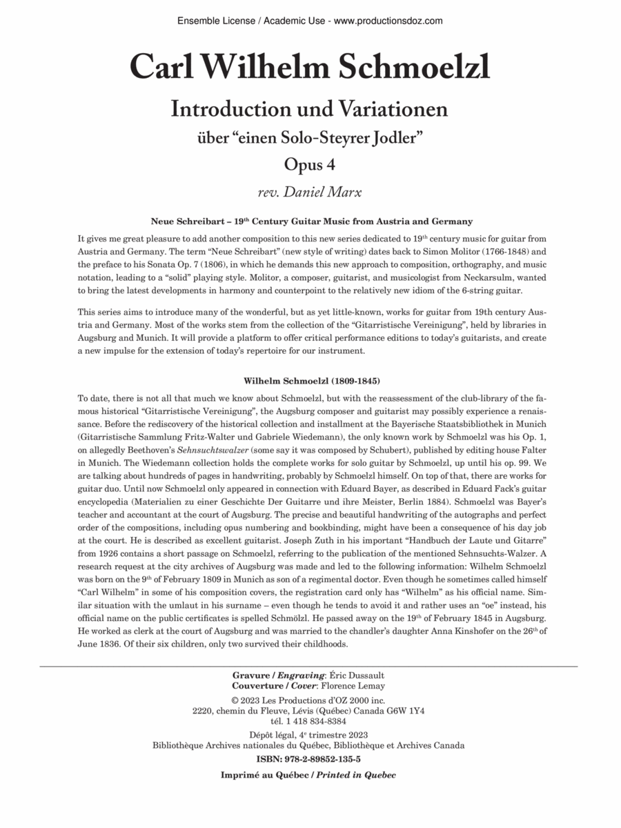 Introduction und Variationen Classical Guitar scores gallery preview page 1