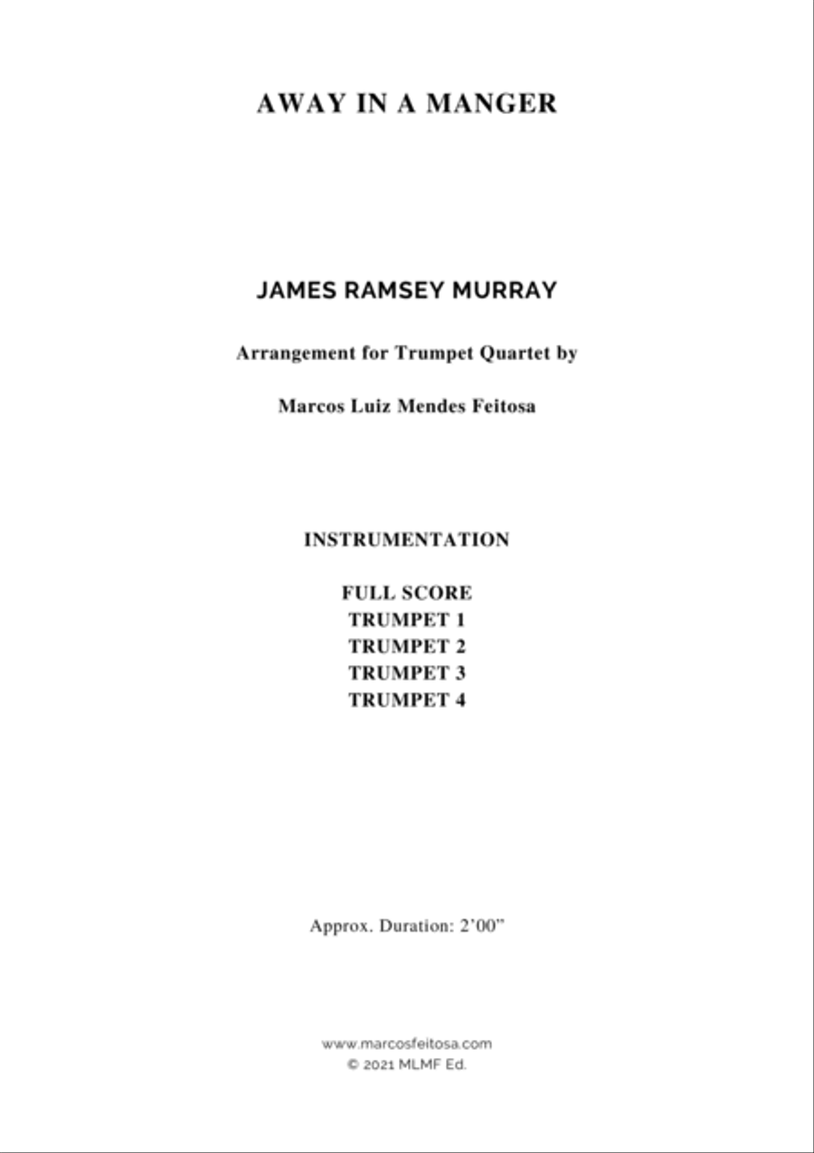 Away in a Manger - Trumpet Quartet Brass Ensemble scores gallery preview page 2
