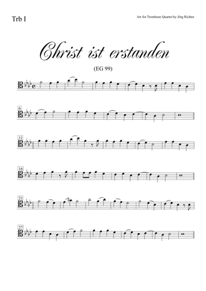 Jesus Christ is risen! (Christ ist erstanden) for Trombone Quartet image number null