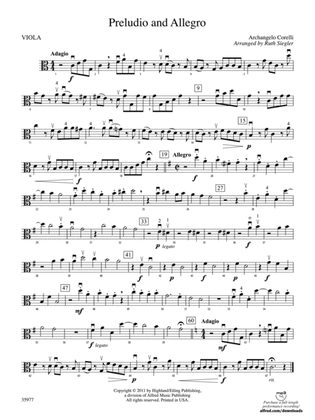 Preludio and Allegro: Viola