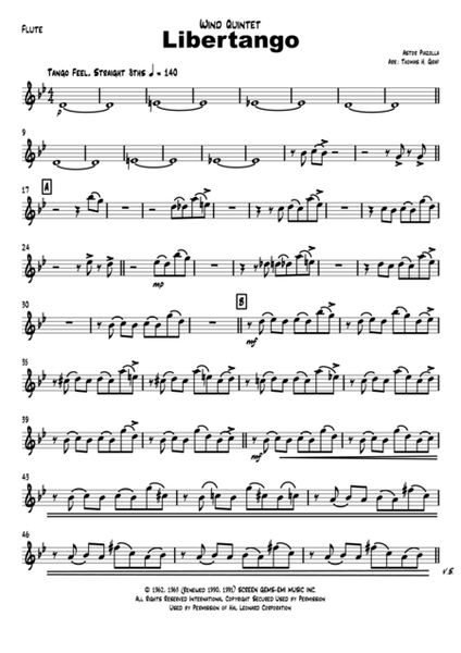 Libertango - Astor Piazolla - Tango Nuevo - Wind Quintet image number null