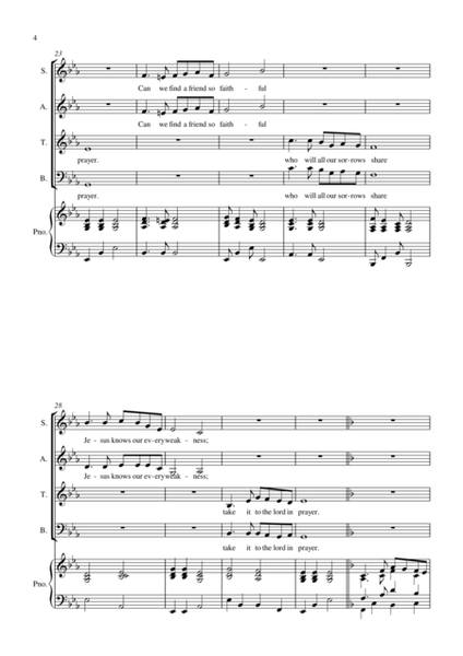 What a friend we have in Jesus for choir(SATB) and piano image number null