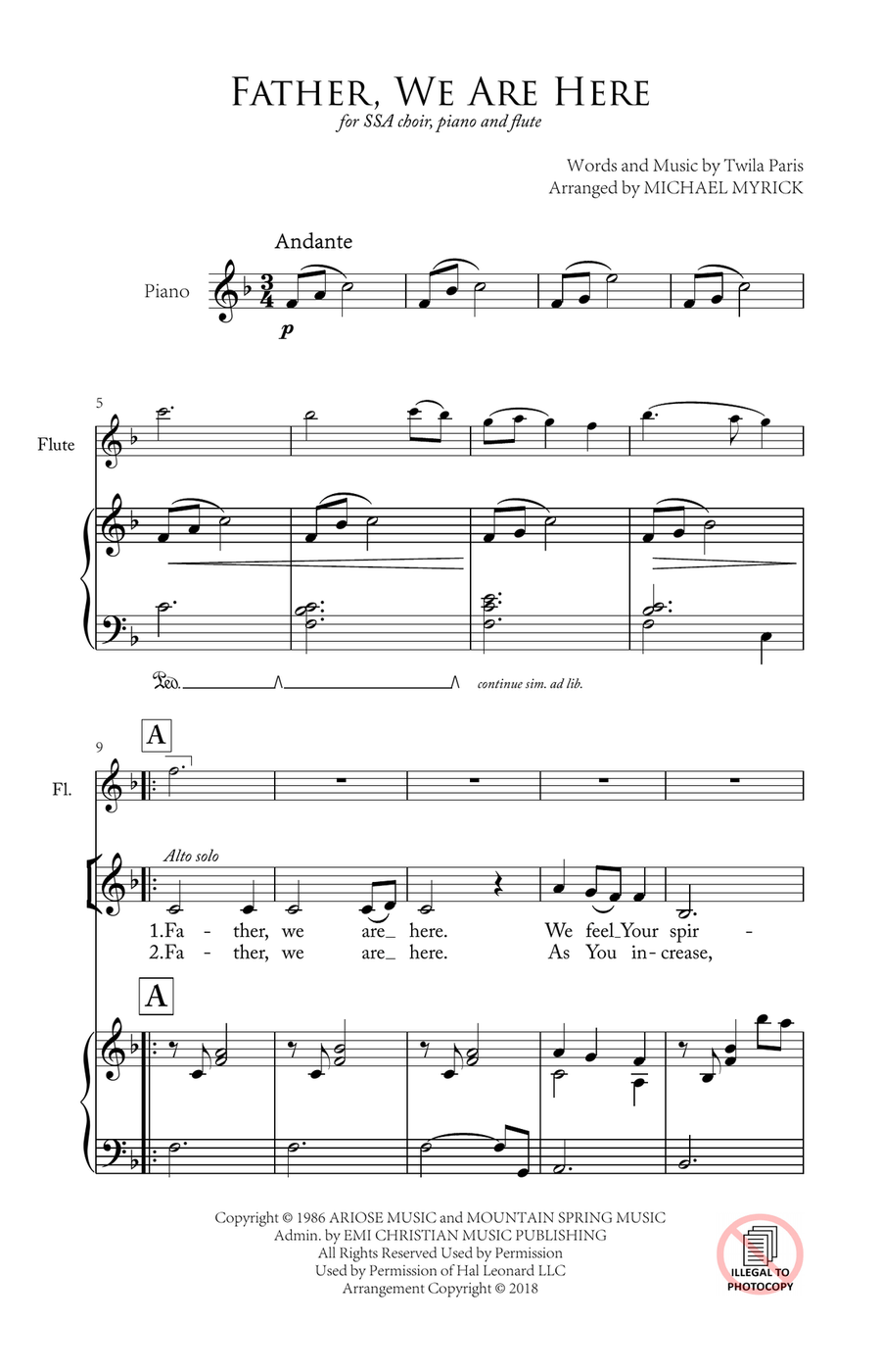 Father, We Are Here SSA scores gallery preview page 3