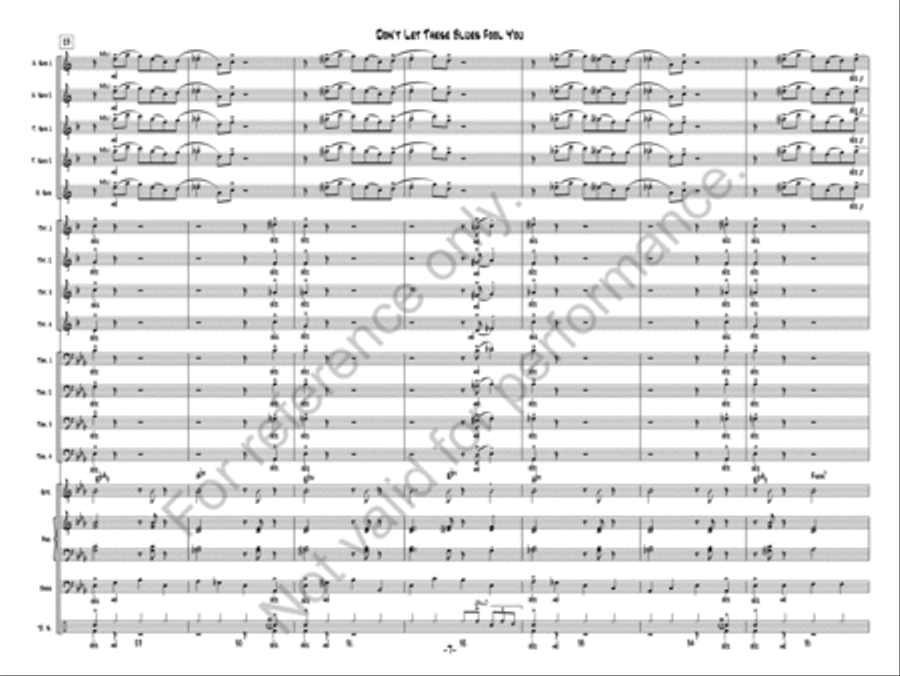 Don't Let These Blues Fool You Jazz Ensemble scores gallery preview page 8