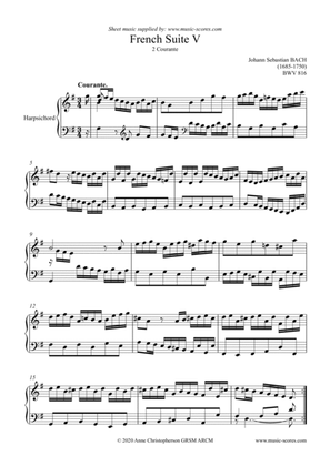 French Suite BWV 816 - no.2: Courante - Harpsichord