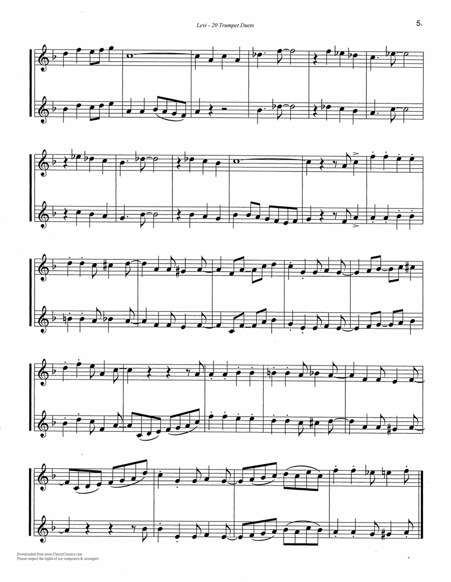 20 Trumpet Duets 20 Trumpet Duets Trumpet Duet scores gallery preview page 5