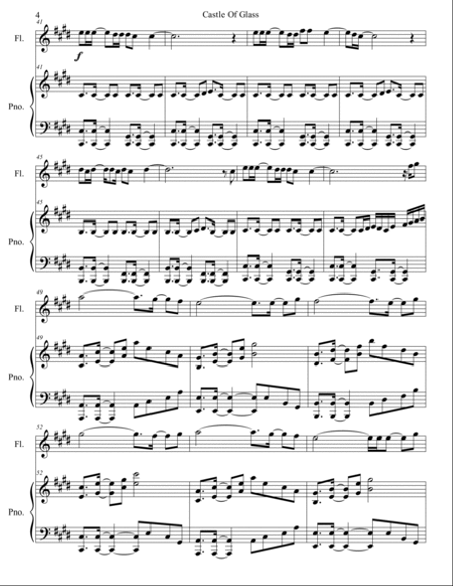 Castle Of Glass Flute Solo scores gallery preview page 5