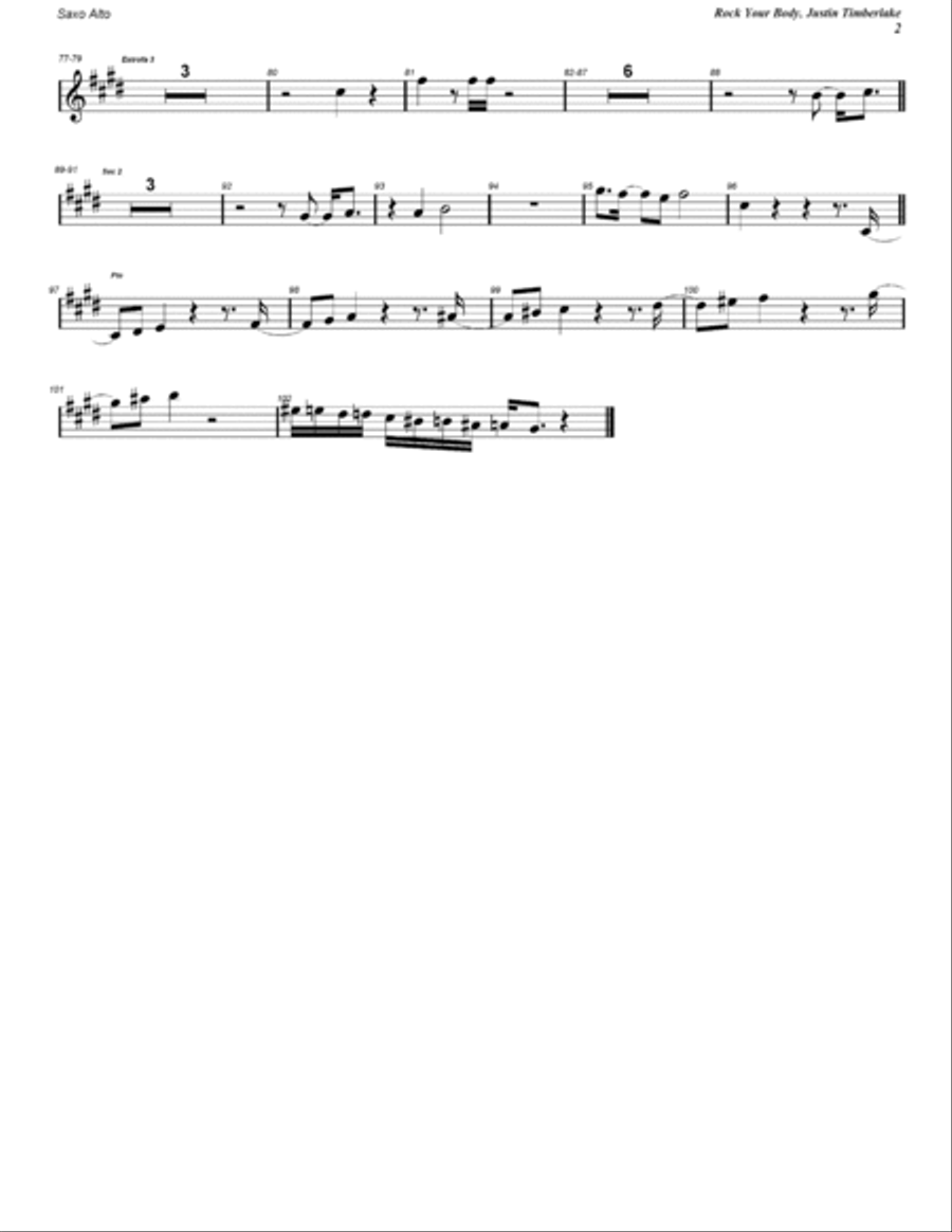 Rock Your Body Alto Saxophone scores gallery preview page 2
