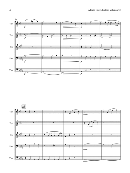 Adagio (by William Sterndale Bennett, arr for Brass Quintet) image number null