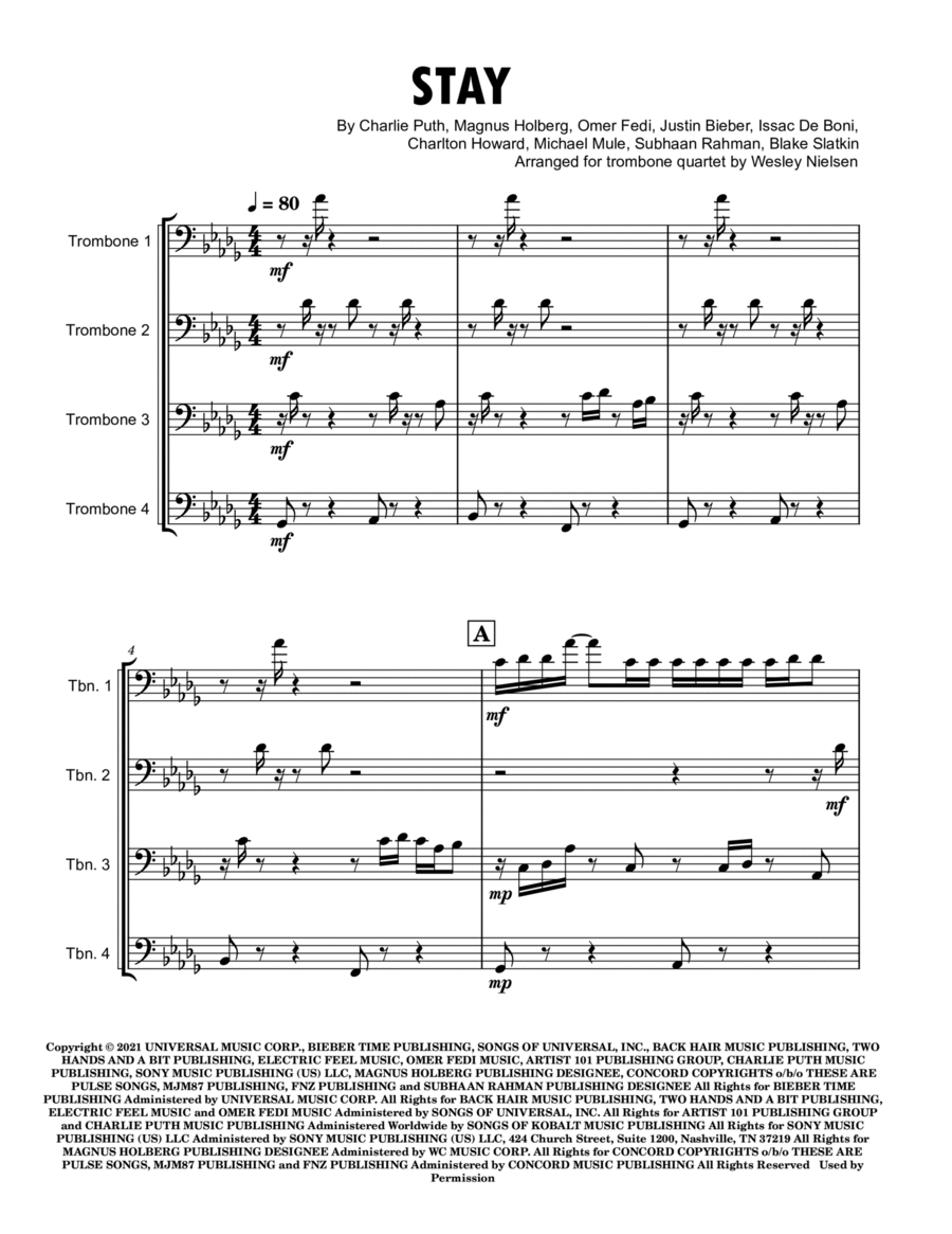 Stay Brass Ensemble scores gallery preview page 1